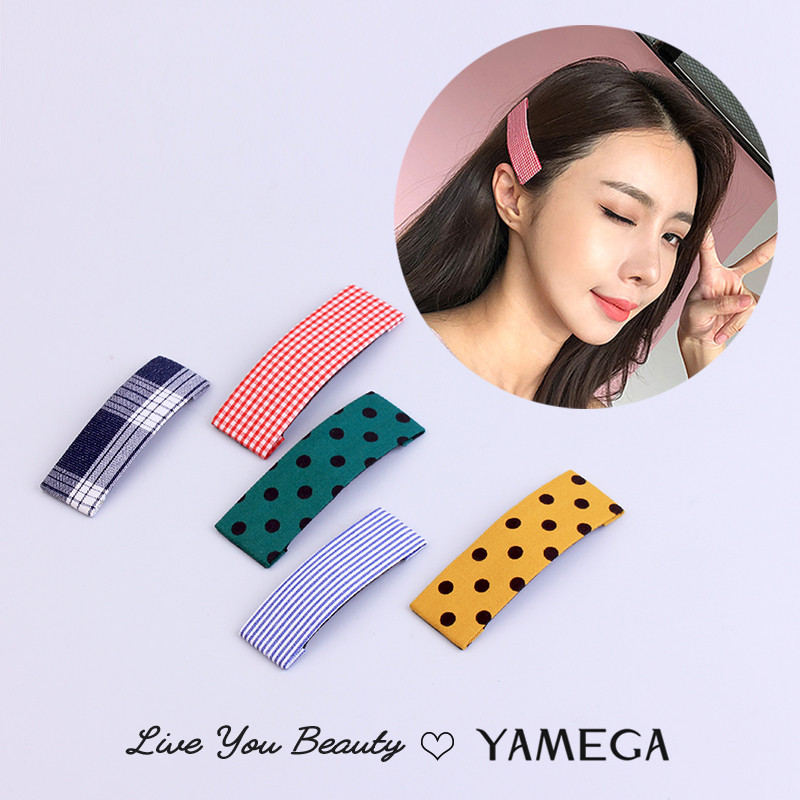 Agrafe de păr din stofă cu punct de undă simplu BB Clips de păr Chambray Barrette Plaid Piese pentru cap pentru femei fete Accesorii pentru toaletă Bijuterii