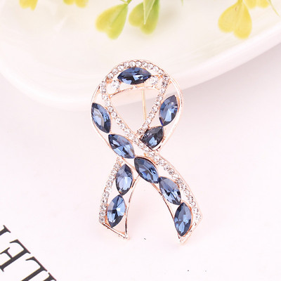 TODOX femei sănătate frumusețe culoare cristal broșă roz panglică ziua modă rafinat ace accesoriu de îmbrăcăminte activitate nou
