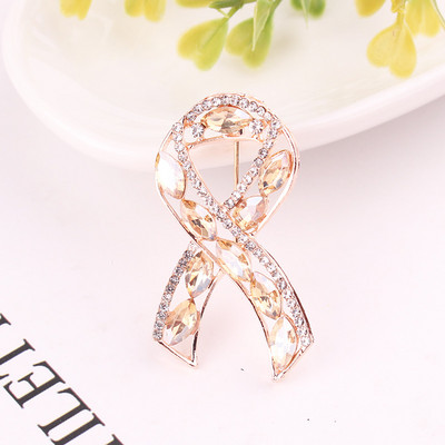 TODOX femei sănătate frumusețe culoare cristal broșă roz panglică ziua modă rafinat ace accesoriu de îmbrăcăminte activitate nou
