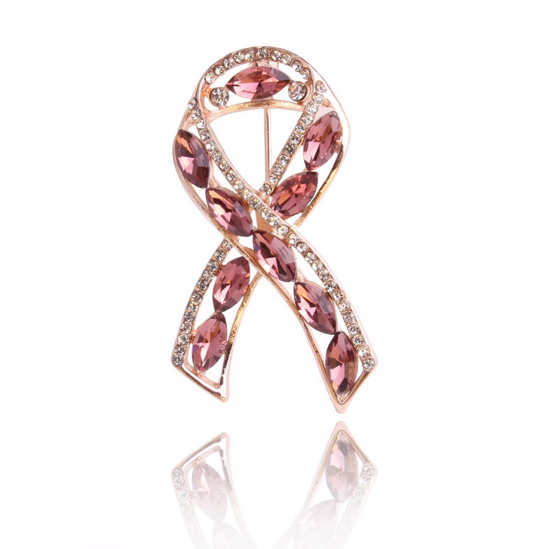 TODOX femei sănătate frumusețe culoare cristal broșă roz panglică ziua modă rafinat ace accesoriu de îmbrăcăminte activitate nou