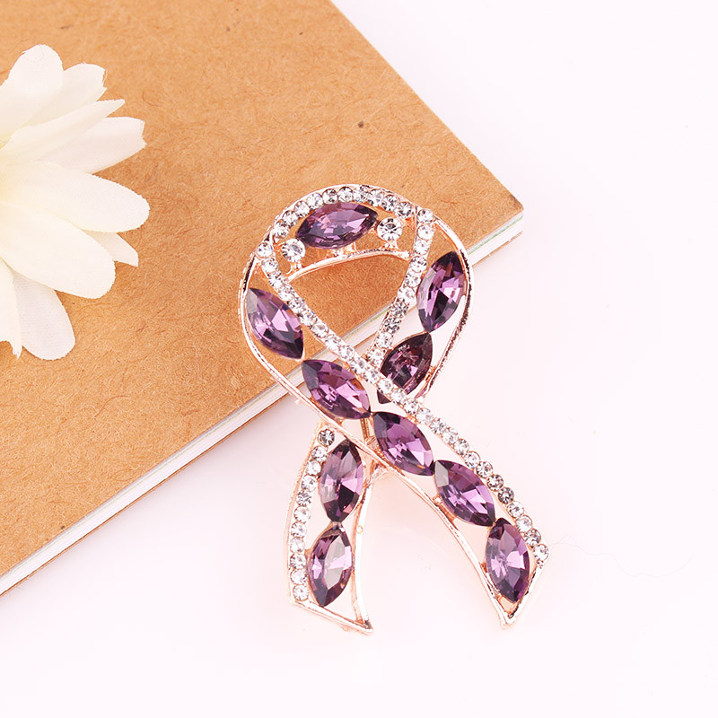 TODOX femei sănătate frumusețe culoare cristal broșă roz panglică ziua modă rafinat ace accesoriu de îmbrăcăminte activitate nou