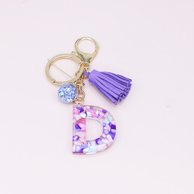 Brelocuri cu ciucuri de modă Bijuterii pentru femei Litere AZ Pandantiv inițial pentru geantă din rășină Breloc drăguț Breloc Accesorii