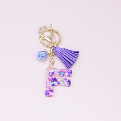 Brelocuri cu ciucuri de modă Bijuterii pentru femei Litere AZ Pandantiv inițial pentru geantă din rășină Breloc drăguț Breloc Accesorii