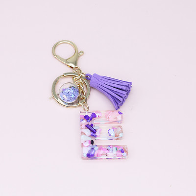 Brelocuri cu ciucuri de modă Bijuterii pentru femei Litere AZ Pandantiv inițial pentru geantă din rășină Breloc drăguț Breloc Accesorii