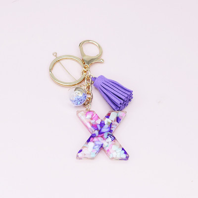 Brelocuri cu ciucuri de modă Bijuterii pentru femei Litere AZ Pandantiv inițial pentru geantă din rășină Breloc drăguț Breloc Accesorii