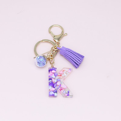 Brelocuri cu ciucuri de modă Bijuterii pentru femei Litere AZ Pandantiv inițial pentru geantă din rășină Breloc drăguț Breloc Accesorii