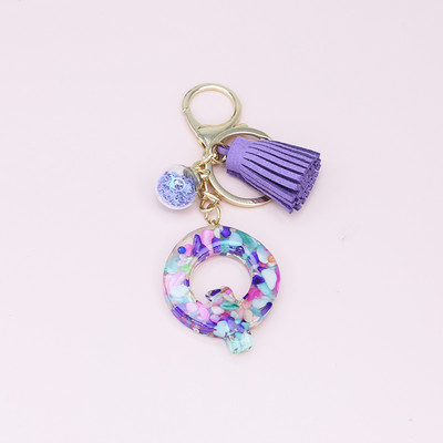 Brelocuri cu ciucuri de modă Bijuterii pentru femei Litere AZ Pandantiv inițial pentru geantă din rășină Breloc drăguț Breloc Accesorii