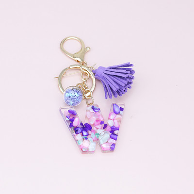 Brelocuri cu ciucuri de modă Bijuterii pentru femei Litere AZ Pandantiv inițial pentru geantă din rășină Breloc drăguț Breloc Accesorii