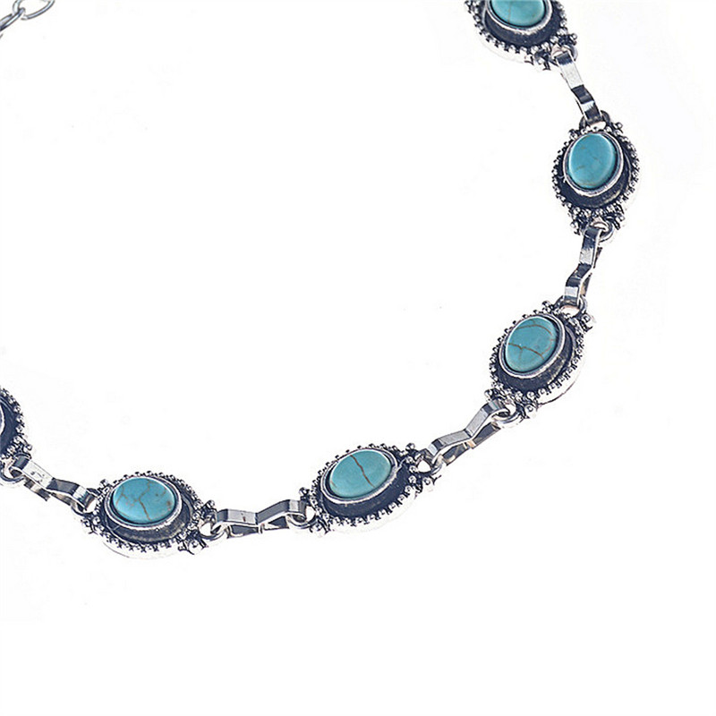 Boemska umetnuta tirkizna narukvica za gležanj za žene Ljetni dodaci za plažu Prilagodi se lančić za bose noge Trendi ženski nakit 2022.