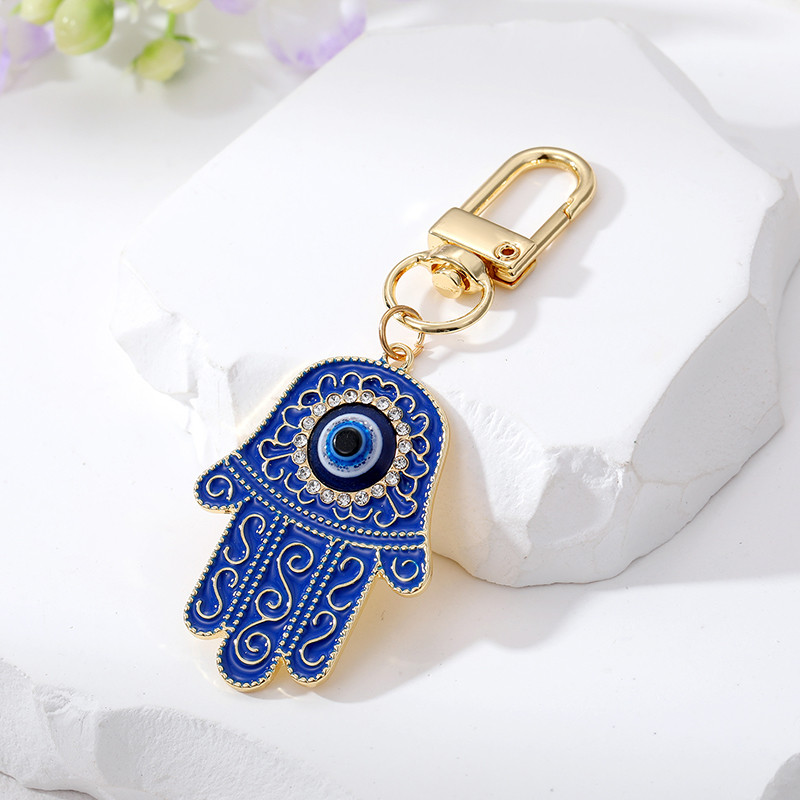 Bling Hollow Evil Eye Hamsa Μπρελόκ Χειρός Μπρελόκ για Γυναικεία Ανδρικά Ζιργκόν Fatima Τσάντα Μπλε Ματιών Αυτοκινήτου Airpods Κιβώτιο κλειδιών