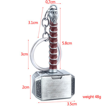 New Movie fans Thor Hammer Metal Keychain Ανδρικά Γυναικεία Αξεσουάρ μπρελόκ αυτοκινήτου 2021