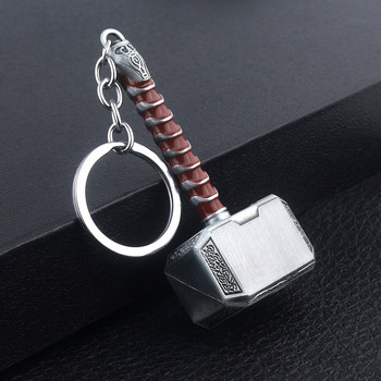 New Movie fans Thor Hammer Metal Keychain Ανδρικά Γυναικεία Αξεσουάρ μπρελόκ αυτοκινήτου 2021