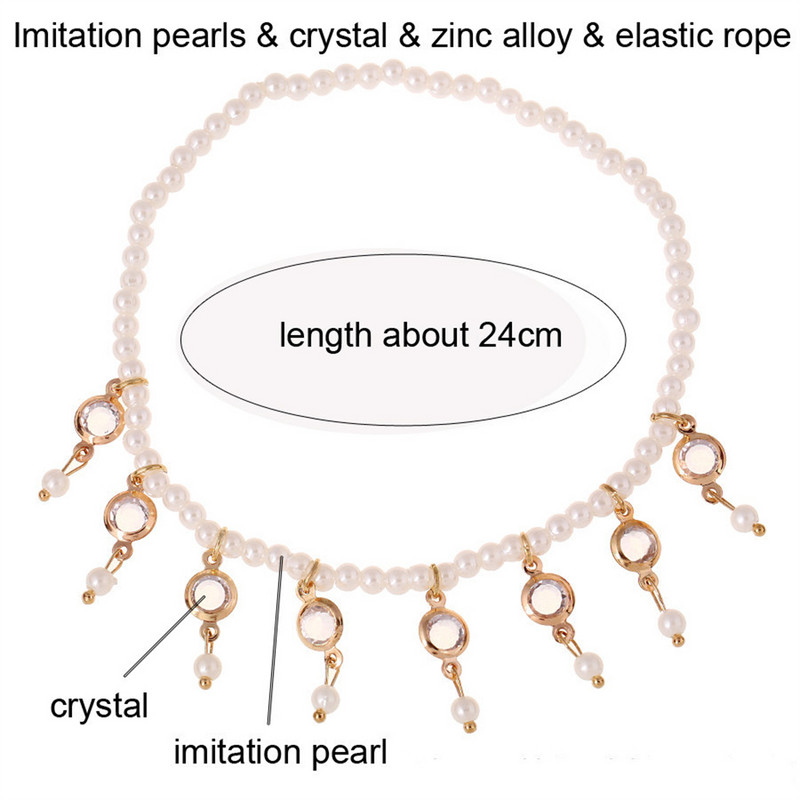 Brățară de gleznă placată cu aur cu perle retro cu lanț pentru picioare cu pandantiv cu perle multiple pentru femei, petrecere pe plajă de vară, bijuterii lucrate manual