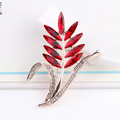 TODOX Bărbați Broșe NEW Fashion auriu aliaj de zinc culoare planta de cristal verde rafinat ace de flori vânzare fierbinte Cadou de Anul Nou pentru bărbat