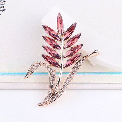 TODOX Bărbați Broșe NEW Fashion auriu aliaj de zinc culoare planta de cristal verde rafinat ace de flori vânzare fierbinte Cadou de Anul Nou pentru bărbat