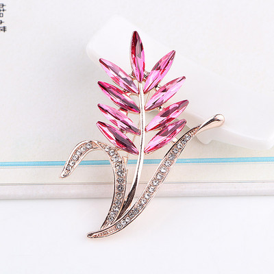 TODOX Bărbați Broșe NEW Fashion auriu aliaj de zinc culoare planta de cristal verde rafinat ace de flori vânzare fierbinte Cadou de Anul Nou pentru bărbat