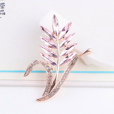 TODOX Bărbați Broșe NEW Fashion auriu aliaj de zinc culoare planta de cristal verde rafinat ace de flori vânzare fierbinte Cadou de Anul Nou pentru bărbat