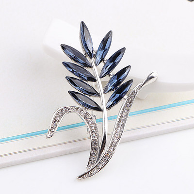 TODOX Bărbați Broșe NEW Fashion auriu aliaj de zinc culoare planta de cristal verde rafinat ace de flori vânzare fierbinte Cadou de Anul Nou pentru bărbat