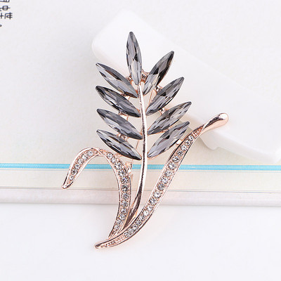 TODOX Bărbați Broșe NEW Fashion auriu aliaj de zinc culoare planta de cristal verde rafinat ace de flori vânzare fierbinte Cadou de Anul Nou pentru bărbat