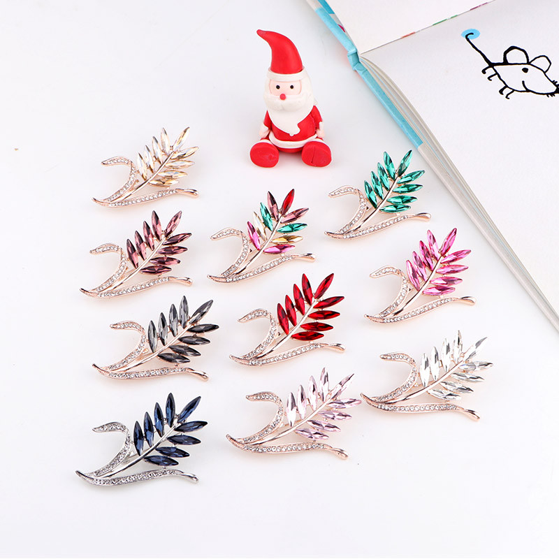 TODOX Bărbați Broșe NEW Fashion auriu aliaj de zinc culoare planta de cristal verde rafinat ace de flori vânzare fierbinte Cadou de Anul Nou pentru bărbat