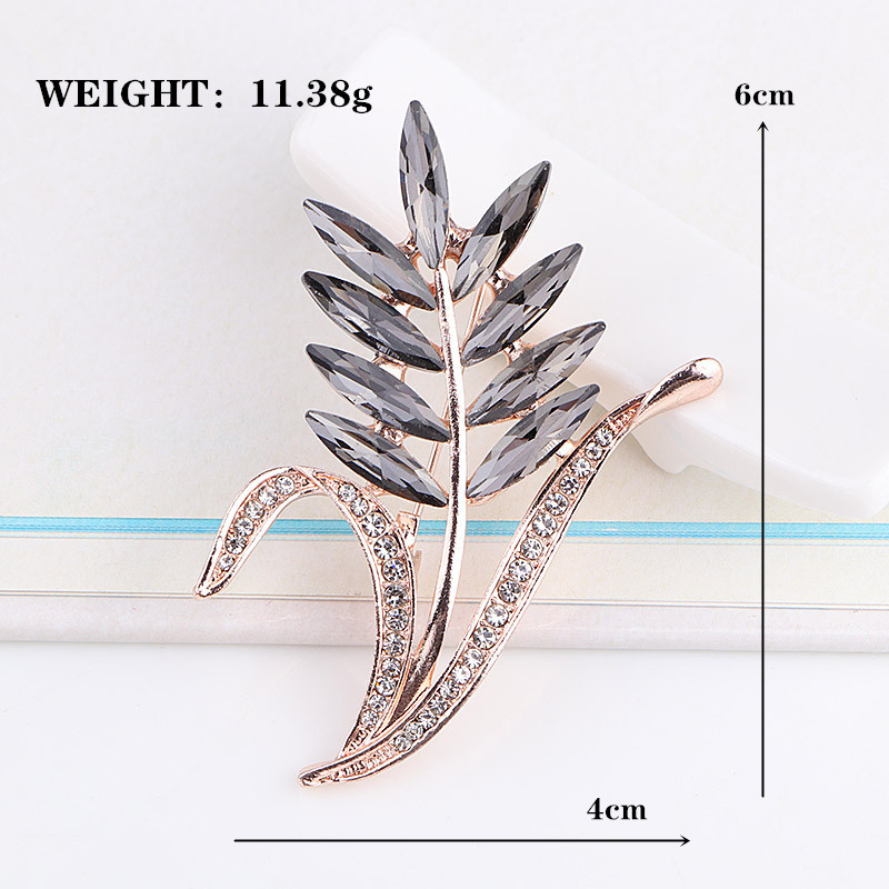 TODOX Bărbați Broșe NEW Fashion auriu aliaj de zinc culoare planta de cristal verde rafinat ace de flori vânzare fierbinte Cadou de Anul Nou pentru bărbat