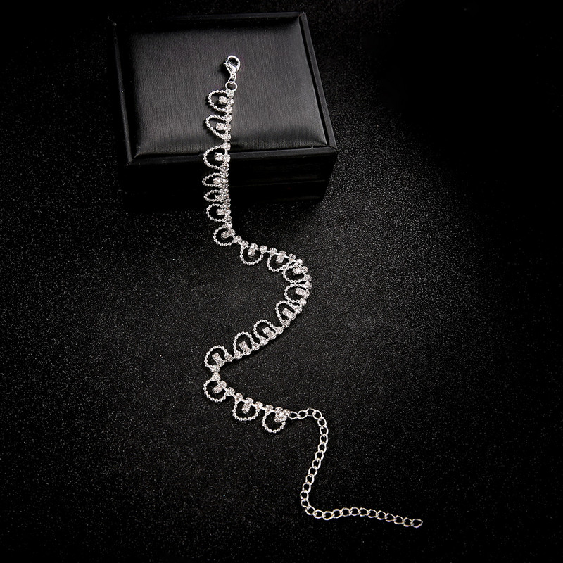 O bucată semicerc încrustat stras perle pandantiv lanț de picioare pentru femei bijuterii de modă vara plajă desculț gleznă brățară