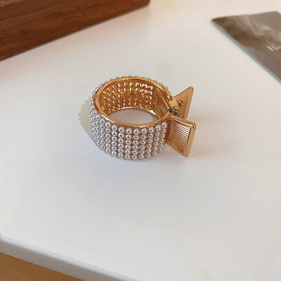 Gheare de păr din metal auriu Agrafe mici de perlă cu stras Suport înalt pentru coadă de cal Ace și cleme Accesorii pentru bijuterii pentru păr de nuntă