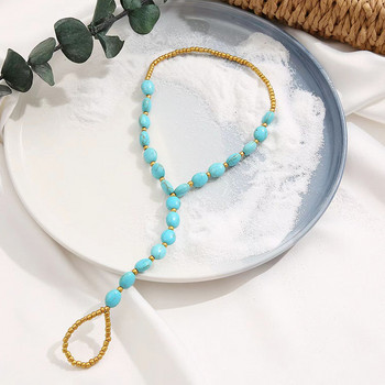 Анкета MultiPearl Turquoise Chain Жени Момичета Златно сребърно покритие Модни бижута Гореща разпродажба Парти подарък 2023 Нов стил HA23221