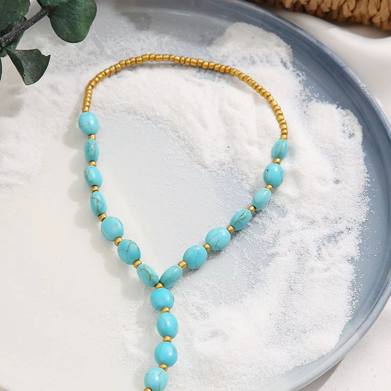 Anklet MultiPearl Turcoaz Lanț Femei Fete Aur Placat cu argint Bijuterii de modă Vanzare fierbinte Cadou de petrecere 2023 Stil nou HA23221