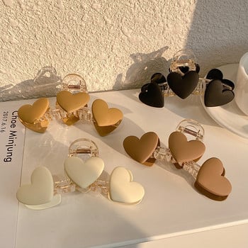 Fashion Cute Heart Hair Claw Clip Big Barrette Ponytail Holder Pearl Claw Clips Pins Hairclip Καλοκαιρινά αξεσουάρ μαλλιών για γυναίκες