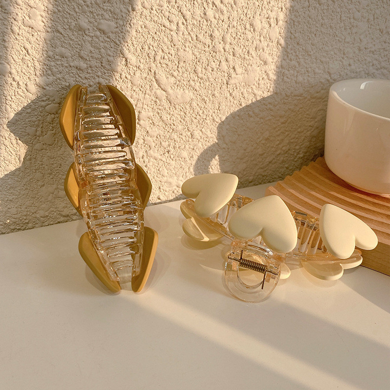 Agrafă cu gheare de păr cu inimă drăguță Suport pentru coadă de cal pentru bareta mare Agrafe cu gheare de perle Ace accesorii pentru păr de vară pentru femei