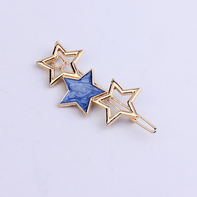 Agrafe de păr de stea de modă Agrafe de păr din metal auriu Barete Accesorii de bijuterii pentru cap de rășină Piesă pentru cap Marca ac de păr pentru femei, fete