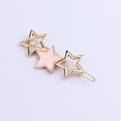 Agrafe de păr de stea de modă Agrafe de păr din metal auriu Barete Accesorii de bijuterii pentru cap de rășină Piesă pentru cap Marca ac de păr pentru femei, fete