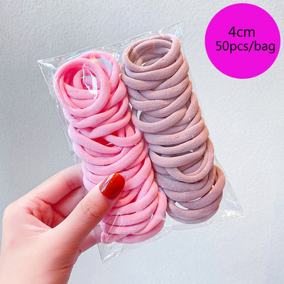 25/100db/Szett Rugalmas Hajpántok Lányok Hajkiegészítők Csomag Színes Nylon Fejpánt Gyerek Lófarok Tartó Haj Scrunchis Kötél