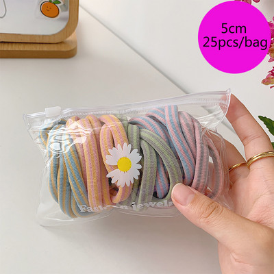 25/100db/Szett Rugalmas Hajpántok Lányok Hajkiegészítők Csomag Színes Nylon Fejpánt Gyerek Lófarok Tartó Haj Scrunchis Kötél