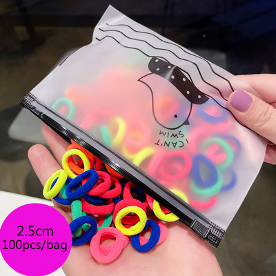 25/100db/Szett Rugalmas Hajpántok Lányok Hajkiegészítők Csomag Színes Nylon Fejpánt Gyerek Lófarok Tartó Haj Scrunchis Kötél