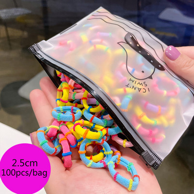 25/100db/Szett Rugalmas Hajpántok Lányok Hajkiegészítők Csomag Színes Nylon Fejpánt Gyerek Lófarok Tartó Haj Scrunchis Kötél