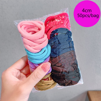 25/100db/Szett Rugalmas Hajpántok Lányok Hajkiegészítők Csomag Színes Nylon Fejpánt Gyerek Lófarok Tartó Haj Scrunchis Kötél