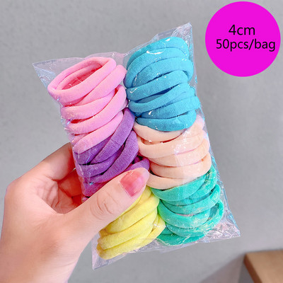 25/100db/Szett Rugalmas Hajpántok Lányok Hajkiegészítők Csomag Színes Nylon Fejpánt Gyerek Lófarok Tartó Haj Scrunchis Kötél
