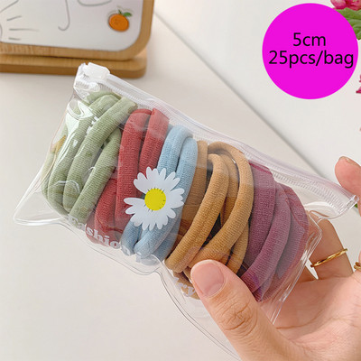 25/100db/Szett Rugalmas Hajpántok Lányok Hajkiegészítők Csomag Színes Nylon Fejpánt Gyerek Lófarok Tartó Haj Scrunchis Kötél