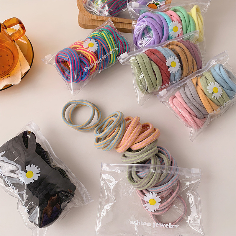 25/100db/Szett Rugalmas Hajpántok Lányok Hajkiegészítők Csomag Színes Nylon Fejpánt Gyerek Lófarok Tartó Haj Scrunchis Kötél