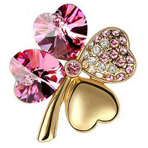 cadou de ziua femeii, fabrică nouă, cu ridicata, cristal austriac, broșă cu trifoi cu patru foi, accesorii pentru femei, bijuterii de modă 9554