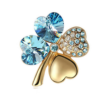 cadou de ziua femeii, fabrică nouă, cu ridicata, cristal austriac, broșă cu trifoi cu patru foi, accesorii pentru femei, bijuterii de modă 9554