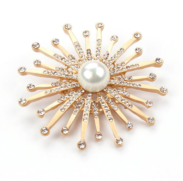 Broșe și ace de bijuterii de modă Starburst de înaltă calitate, marca WEIMANJINGDIAN, cu strasuri de cristal și imitație de perlă