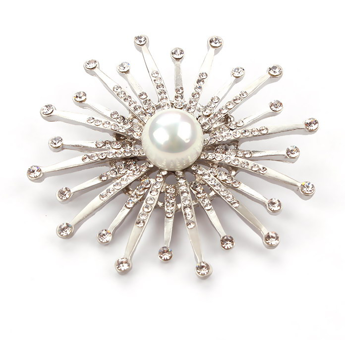 Broșe și ace de bijuterii de modă Starburst de înaltă calitate, marca WEIMANJINGDIAN, cu strasuri de cristal și imitație de perlă