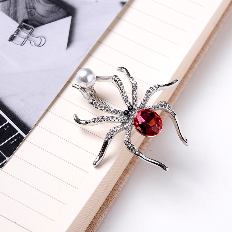 TODOX broșă modă din aliaj de zinc cristal rafinat perla păianjen ace insecte accesoriu de îmbrăcăminte petrecere de activitate noi cadouri de ziua de naștere