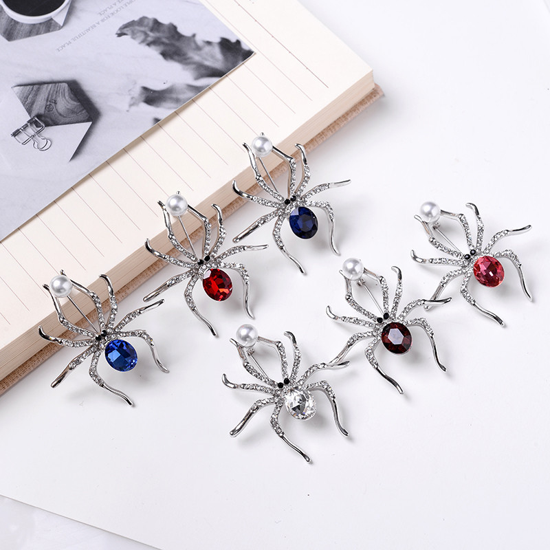 TODOX broșă modă din aliaj de zinc cristal rafinat perla păianjen ace insecte accesoriu de îmbrăcăminte petrecere de activitate noi cadouri de ziua de naștere