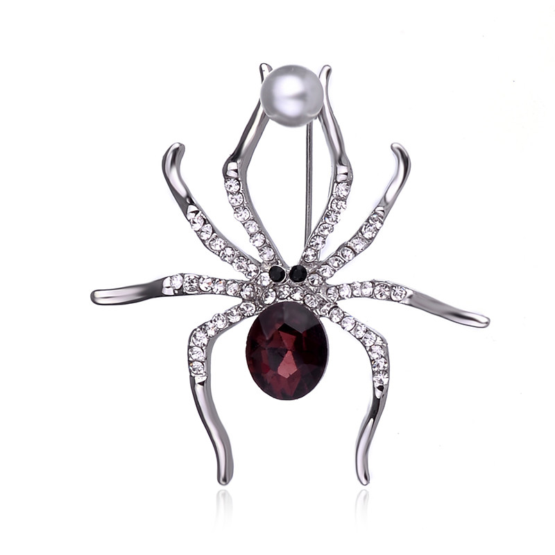 TODOX broșă modă din aliaj de zinc cristal rafinat perla păianjen ace insecte accesoriu de îmbrăcăminte petrecere de activitate noi cadouri de ziua de naștere
