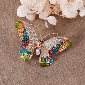 FashionExquisite Amethyst Rhinestone Zircon Butterfly καρφίτσα για γυναικεία πολυτελή κομψότητα καρφίτσα ρούχων Αξεσουάρ κοσμήματα Δώρα