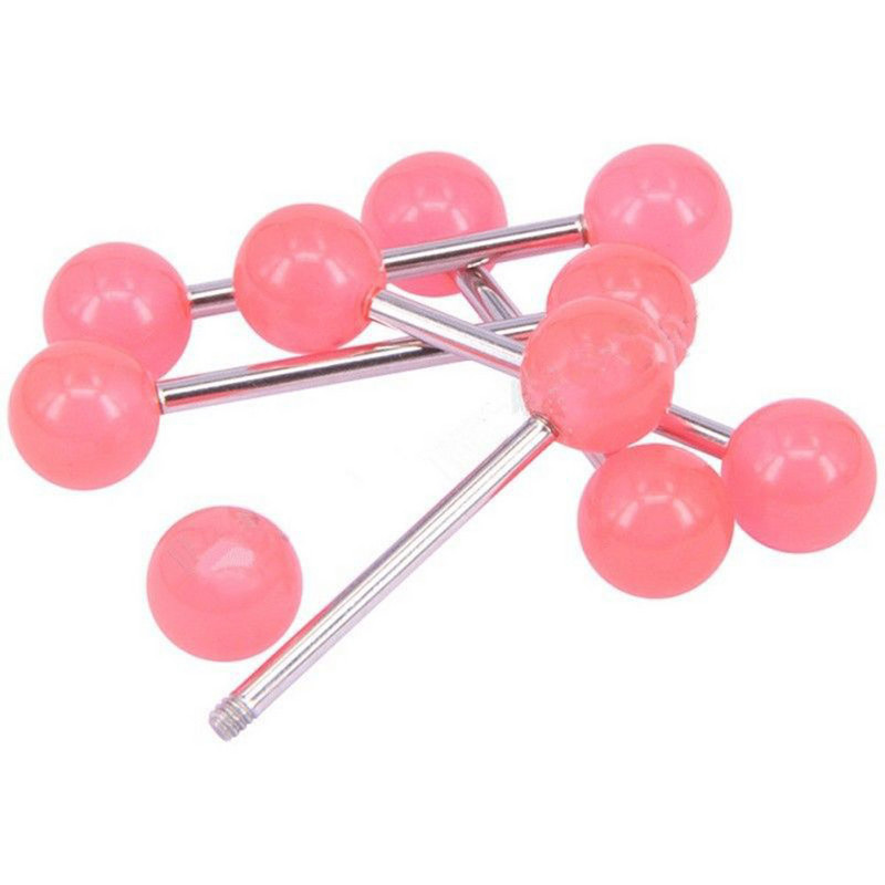 10gab/partija Noctilucent Barbell Mēles Pīrsings Lengua Mēles Gredzens Akrila Krūšu gredzens Helix Pīrsings langue Auss Ķermeņa Seksīgas Rotaslietas